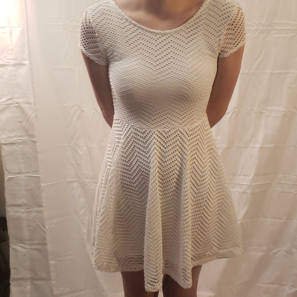 White aeropostale chevron lace dress